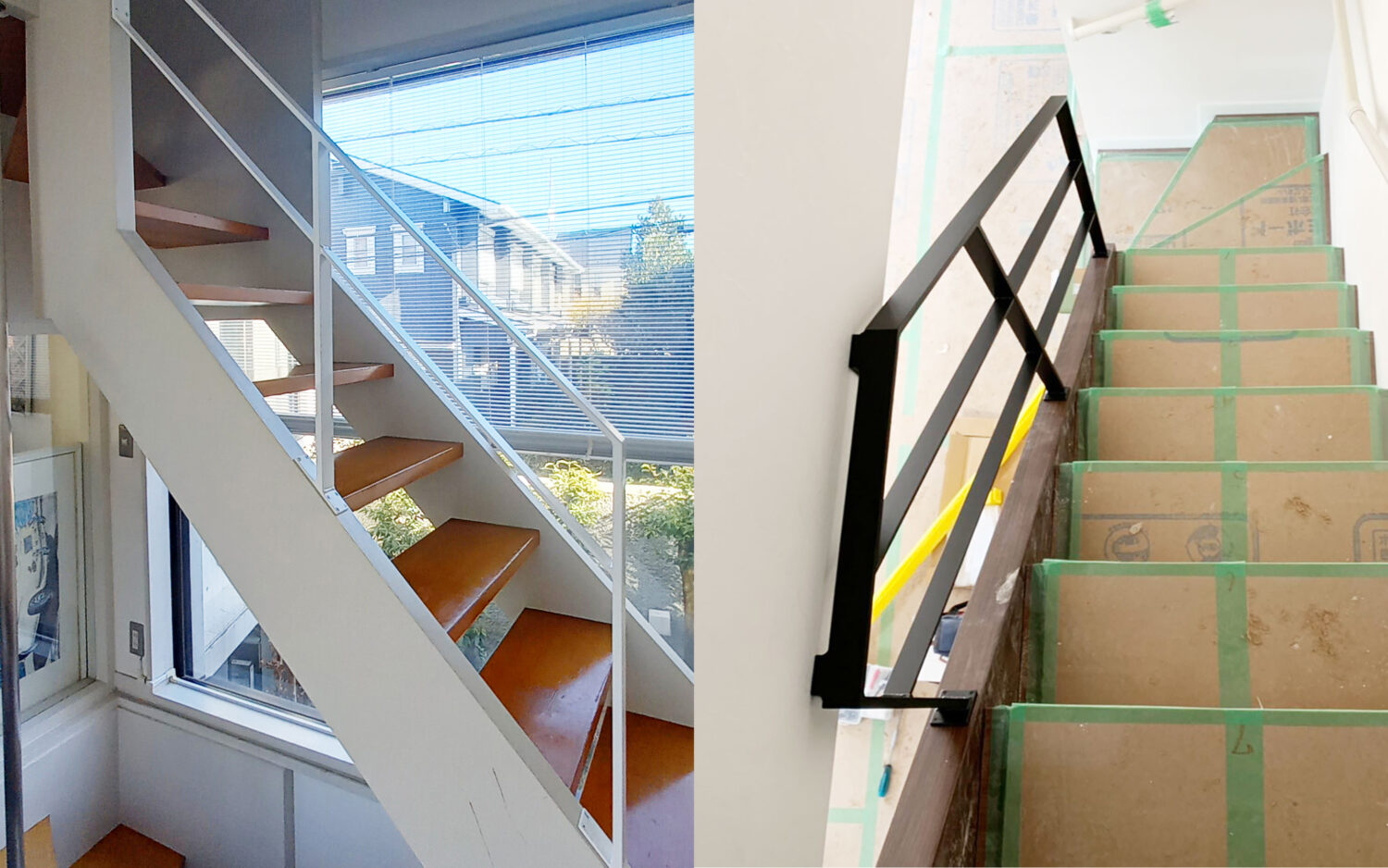 アイアン手すりの留め具位置や形の変更②