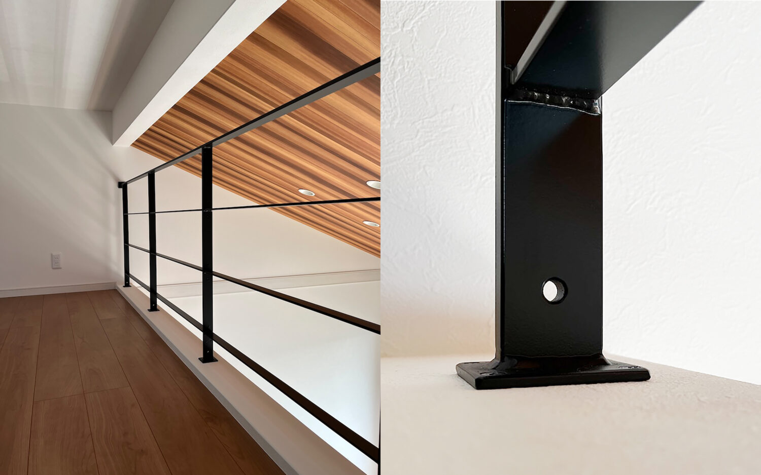 アイアン手すりにネットがはりやすい工夫