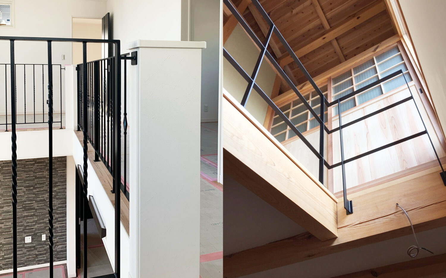 アイアン手すりの留め具位置や形の変更①