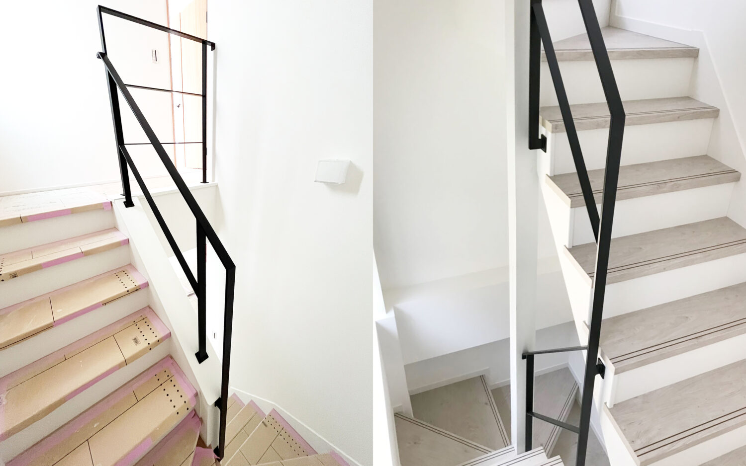 2種類のスチール手摺を合体!